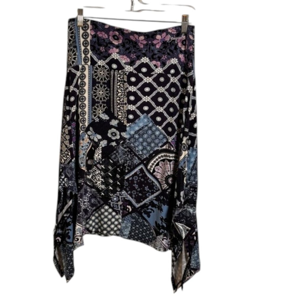 Desigual Patchwork Print Asymmetrical Handkerchie… - image 6
